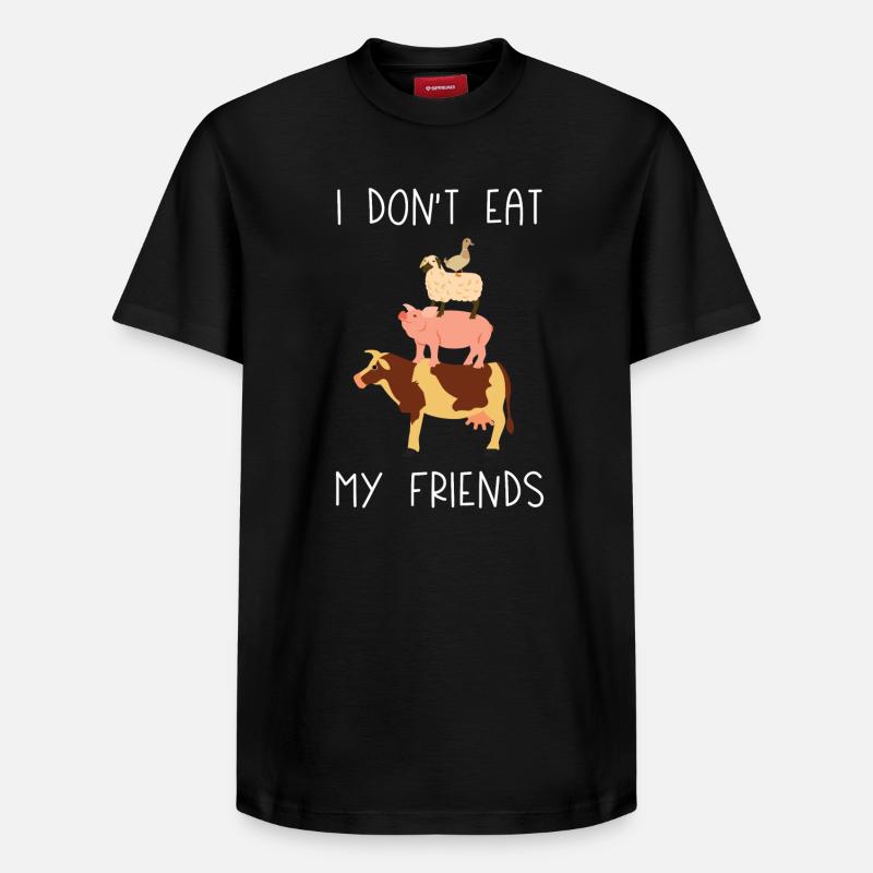 Je ne mange pas mes amis - T-shirt unisexe décontracté en coton Supima – de SPREAD - noir
