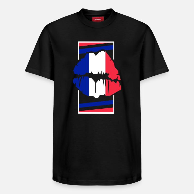 France - T-shirt unisexe décontracté en coton Supima – de SPREAD - noir