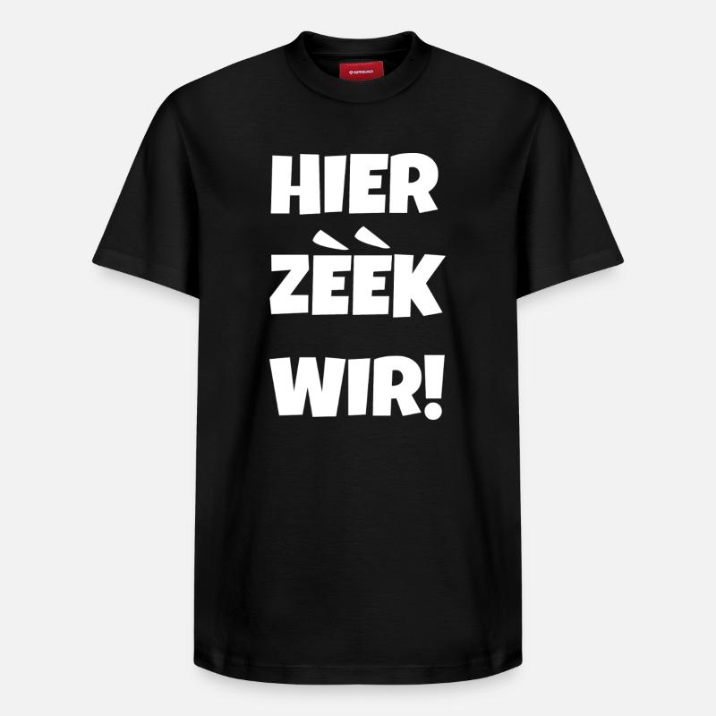 Hier zeek wir - T-shirt unisexe décontracté en coton Supima – de SPREAD - noir