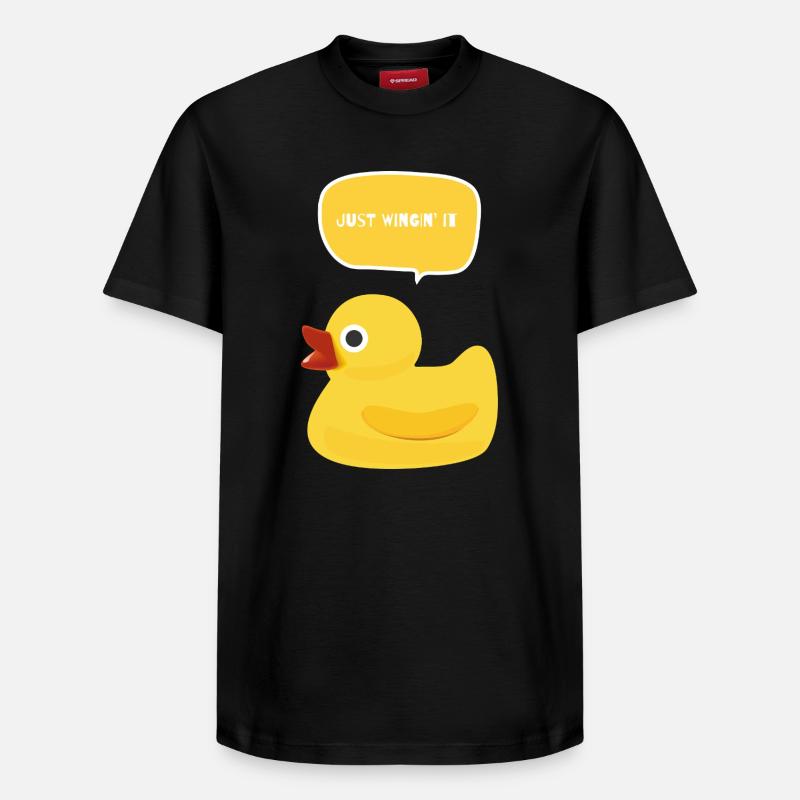 Juste Wingin' It Duck - T-shirt unisexe décontracté en coton Supima – de SPREAD - noir