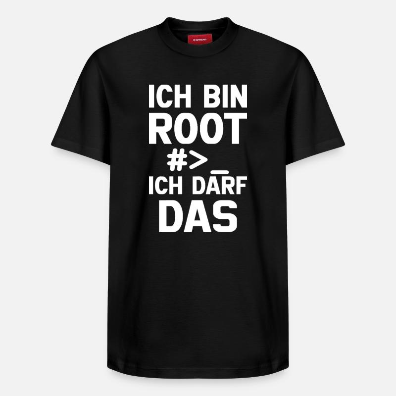 Je suis Root – Sans permission - T-shirt unisexe décontracté en coton Supima – de SPREAD - noir