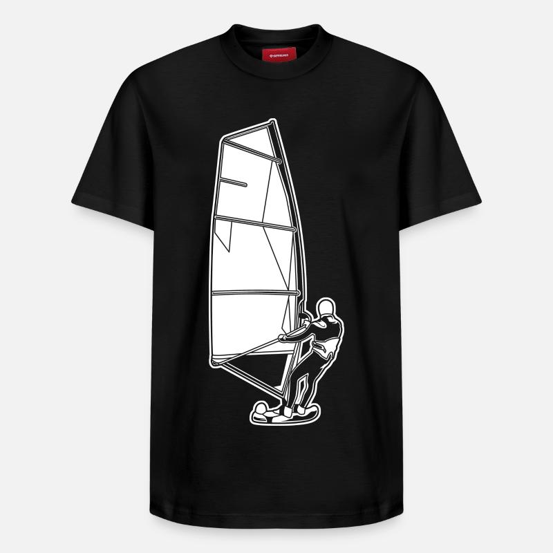 Windsurfer - Relaxed Unisex Supima Cotton T-Shirt – von SPREAD - Schwarz