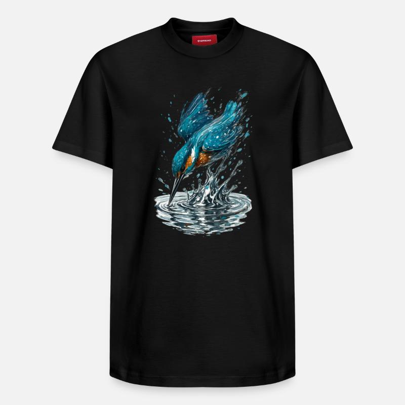Eisvogel im Einsatz - Relaxed Unisex Supima Cotton T-Shirt – von SPREAD - Schwarz