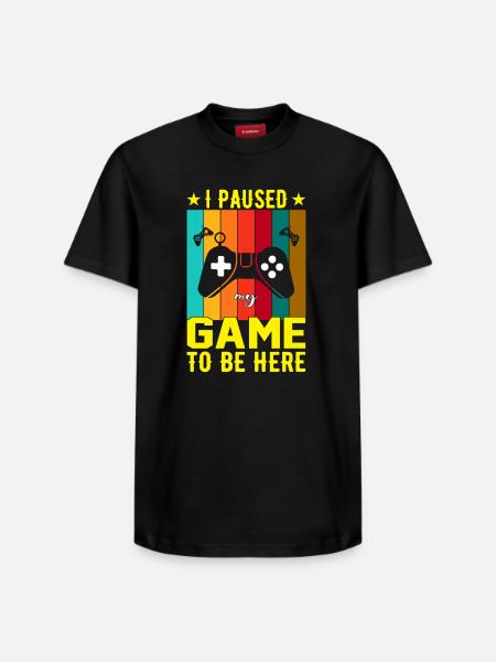 I Paused Game To Be Here - Relaxed Unisex Supima Cotton T-Shirt – by SPREAD - black
