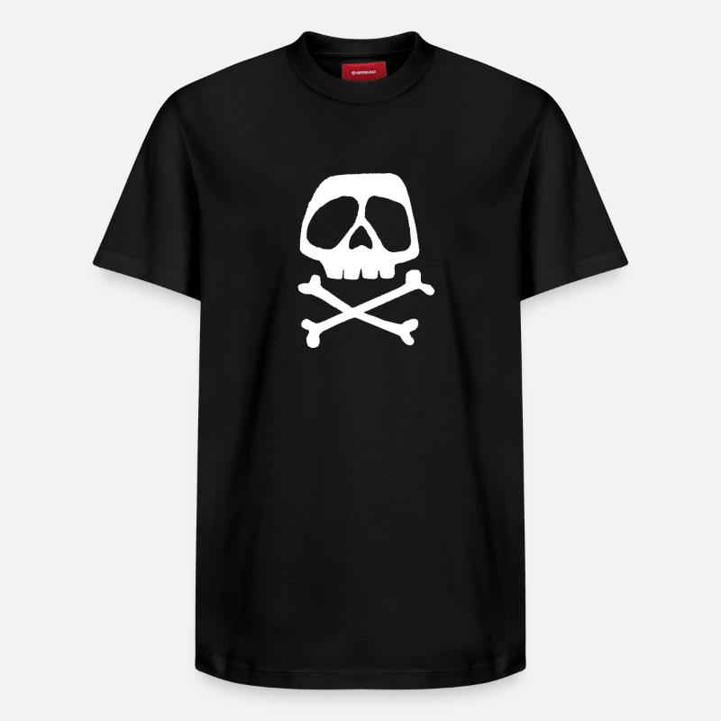 Motif de croix de crâne - T-shirt unisexe décontracté en coton Supima – de SPREAD - noir
