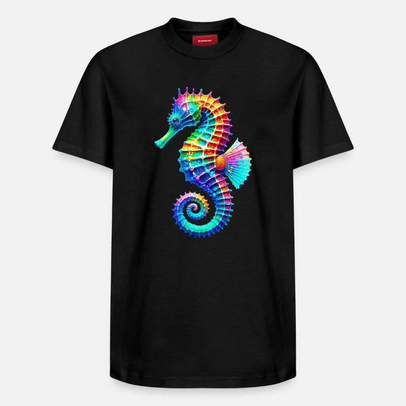Seepferdchen - Relaxed Unisex Supima Cotton T-Shirt – von SPREAD - Schwarz