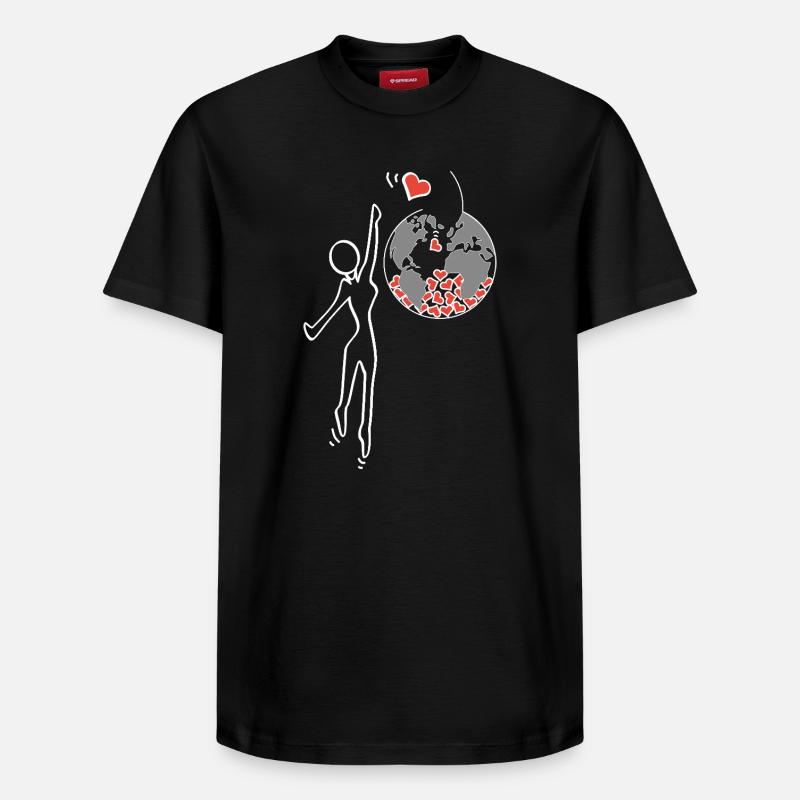 Donnez de l’amour - T-shirt unisexe décontracté en coton Supima – de SPREAD - noir