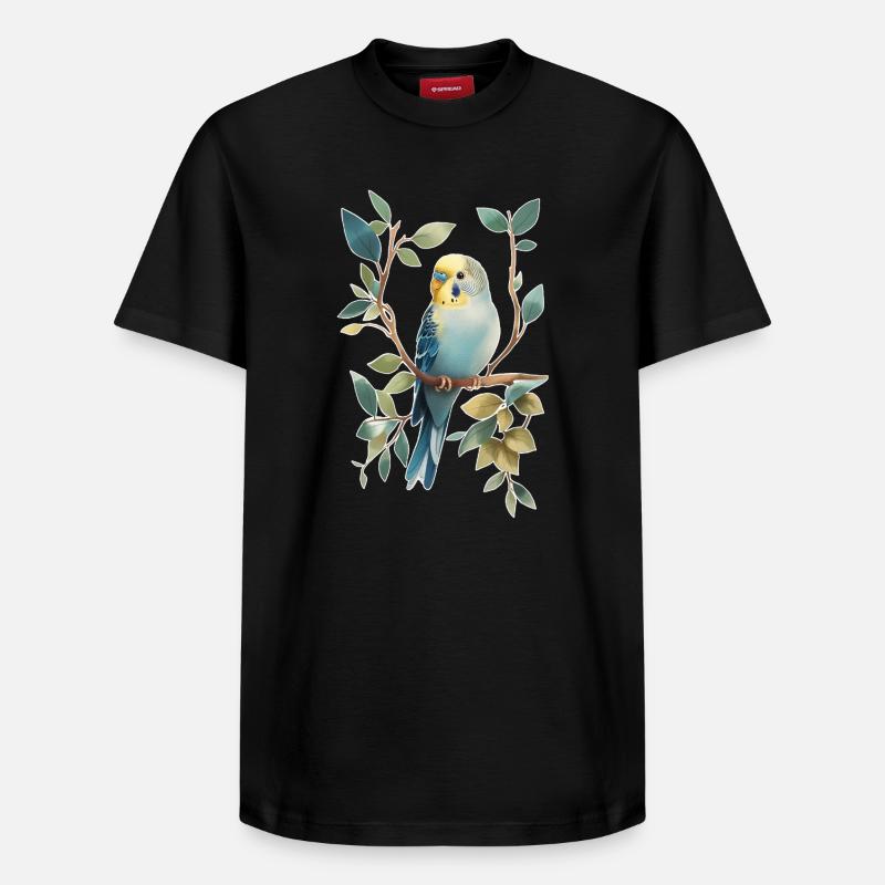 Perruche ondulée - T-shirt unisexe décontracté en coton Supima – de SPREAD - noir