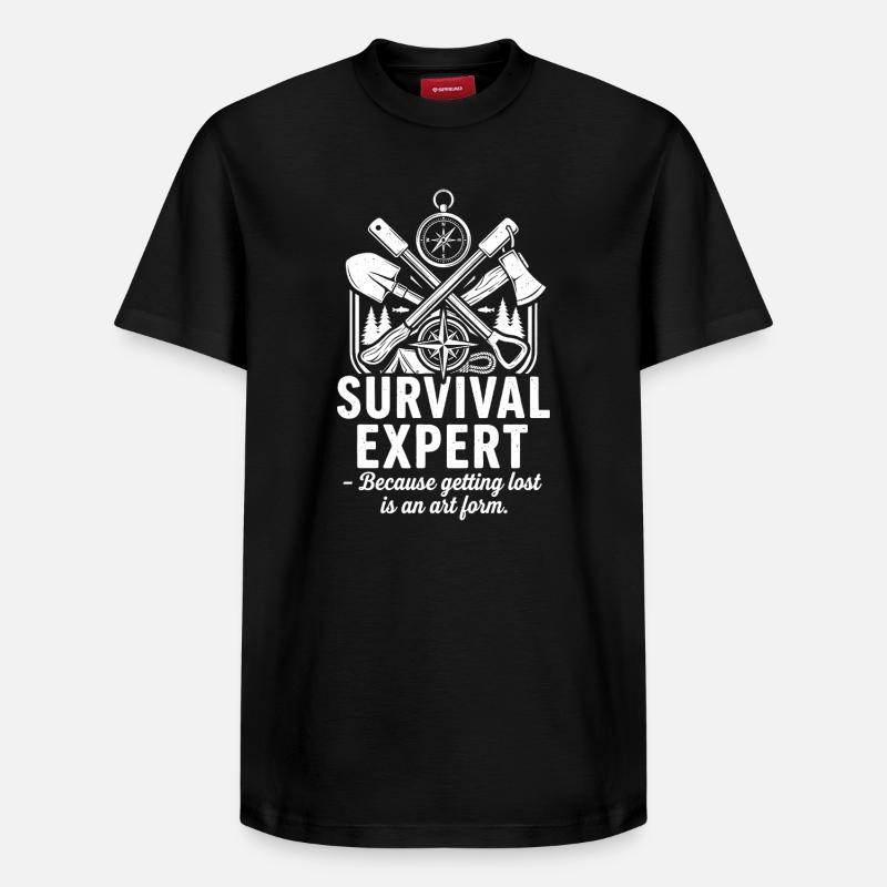 Überlebens-Experte - Relaxed Unisex Supima Cotton T-Shirt – von SPREAD - Schwarz