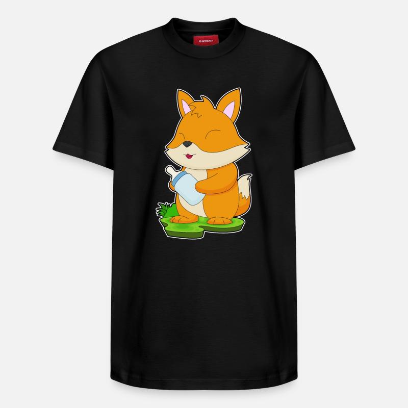 Biberon Fox - T-shirt unisexe décontracté en coton Supima – de SPREAD - noir