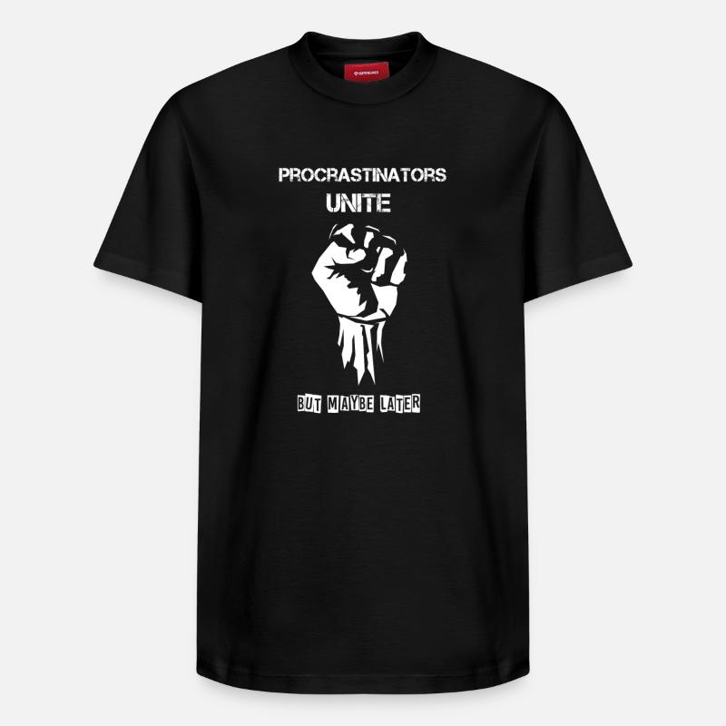 Procrastinators Unite - Relaxed Unisex Supima Cotton T-Shirt – von SPREAD - Schwarz