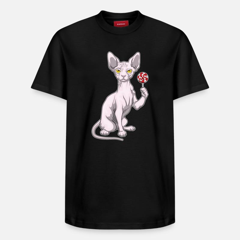 Sucette Chat Sphynx - T-shirt unisexe décontracté en coton Supima – de SPREAD - noir