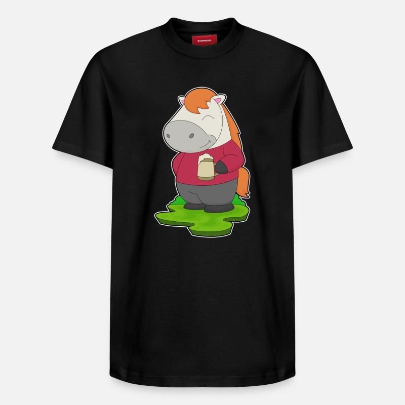 Bière de cheval - T-shirt unisexe décontracté en coton Supima – de SPREAD - noir