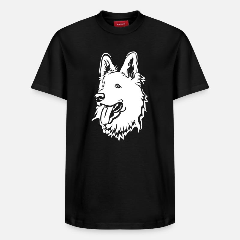 Schweizer Schäferhund Kopf "Black Edition" - Relaxed Unisex Supima Cotton T-Shirt – von SPREAD - Schwarz
