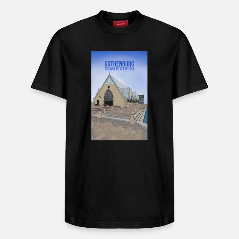 Göteborg Suède - T-shirt unisexe décontracté en coton Supima – de SPREAD - noir