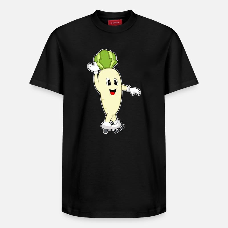 Patins à glace Radis - T-shirt unisexe décontracté en coton Supima – de SPREAD - noir
