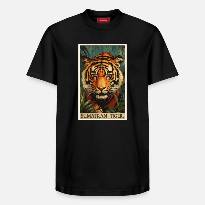 Tigre de Sumatra - T-shirt unisexe décontracté en coton Supima – de SPREAD - noir