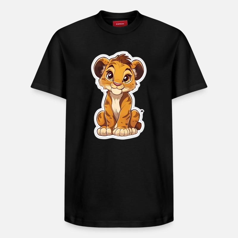 Löwe - Relaxed Unisex Supima Cotton T-Shirt – von SPREAD - Schwarz