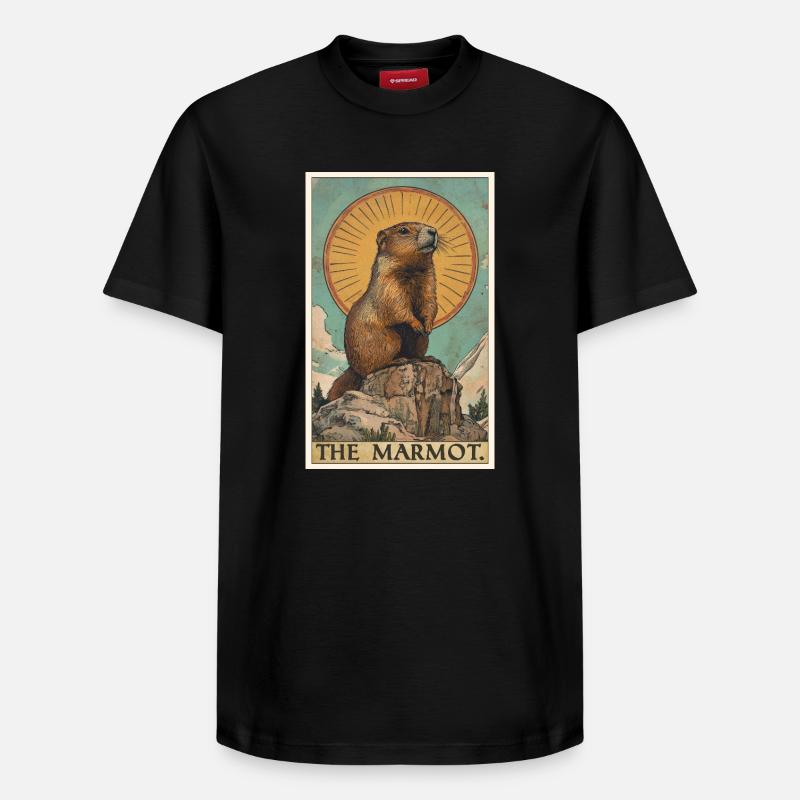Murmeltiere Murmeltier - Relaxed Unisex Supima Cotton T-Shirt – von SPREAD - Schwarz