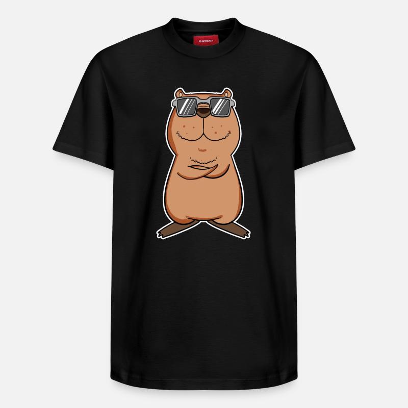 Capybara - T-shirt unisexe décontracté en coton Supima – de SPREAD - noir