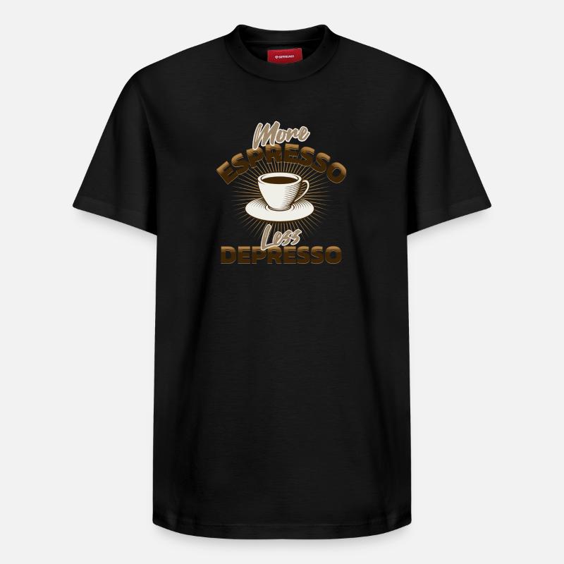 Plus d’espresso - T-shirt unisexe décontracté en coton Supima – de SPREAD - noir