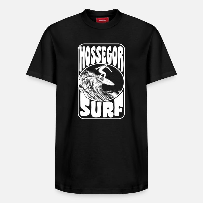 HOSSEGOR - T-shirt unisexe décontracté en coton Supima – de SPREAD - noir