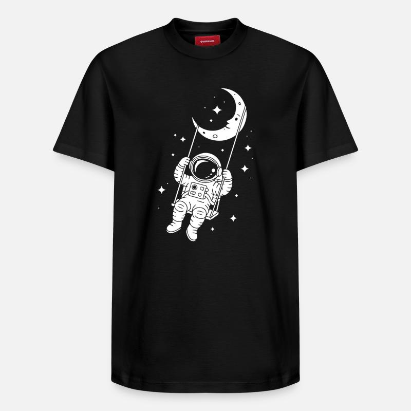 Astronaute Cosmos Spatial Swing - T-shirt unisexe décontracté en coton Supima – de SPREAD - noir