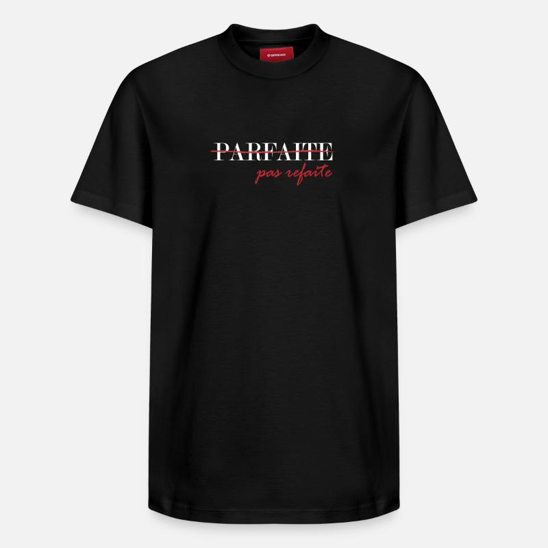 parfaite, pas refaite (blanc) - T-shirt unisexe décontracté en coton Supima – de SPREAD - noir