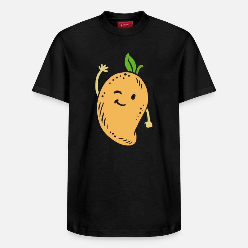 Mangue Fruit Kawaii - T-shirt unisexe décontracté en coton Supima – de SPREAD - noir