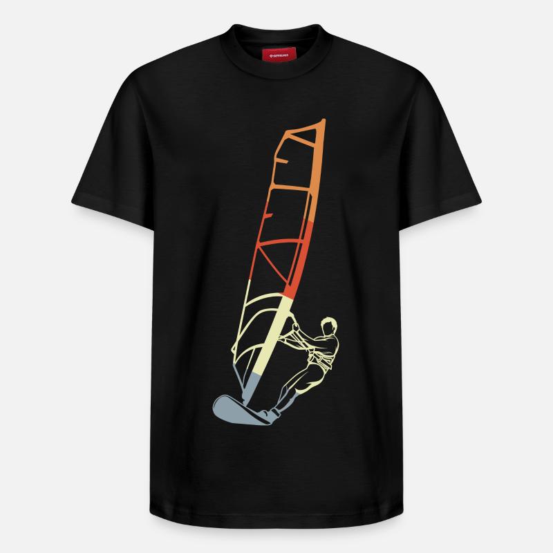 Lustiger Windsurfer Junge - Relaxed Unisex Supima Cotton T-Shirt – von SPREAD - Schwarz