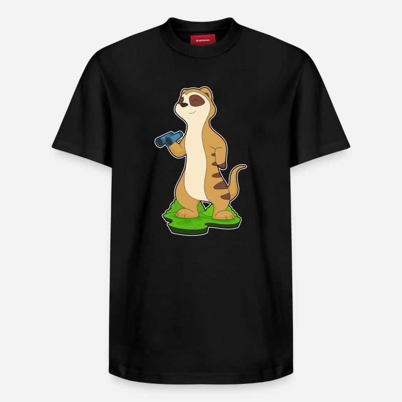 Erdmännchen Fernglas - Relaxed Unisex Supima Cotton T-Shirt – von SPREAD - Schwarz