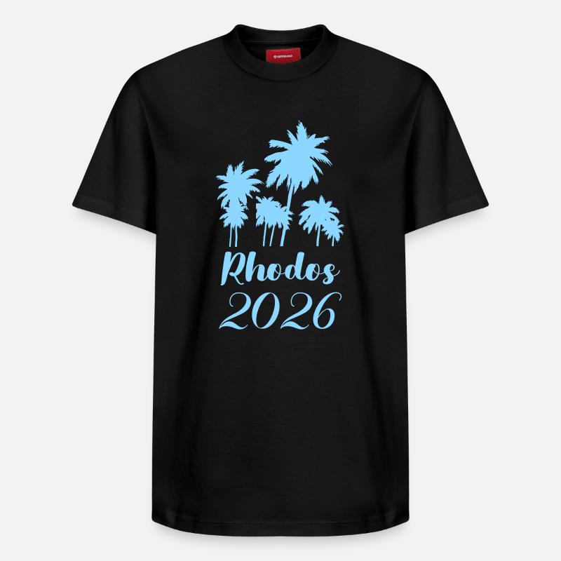 Style Palmier Rhodes 2026 - T-shirt unisexe décontracté en coton Supima – de SPREAD - noir