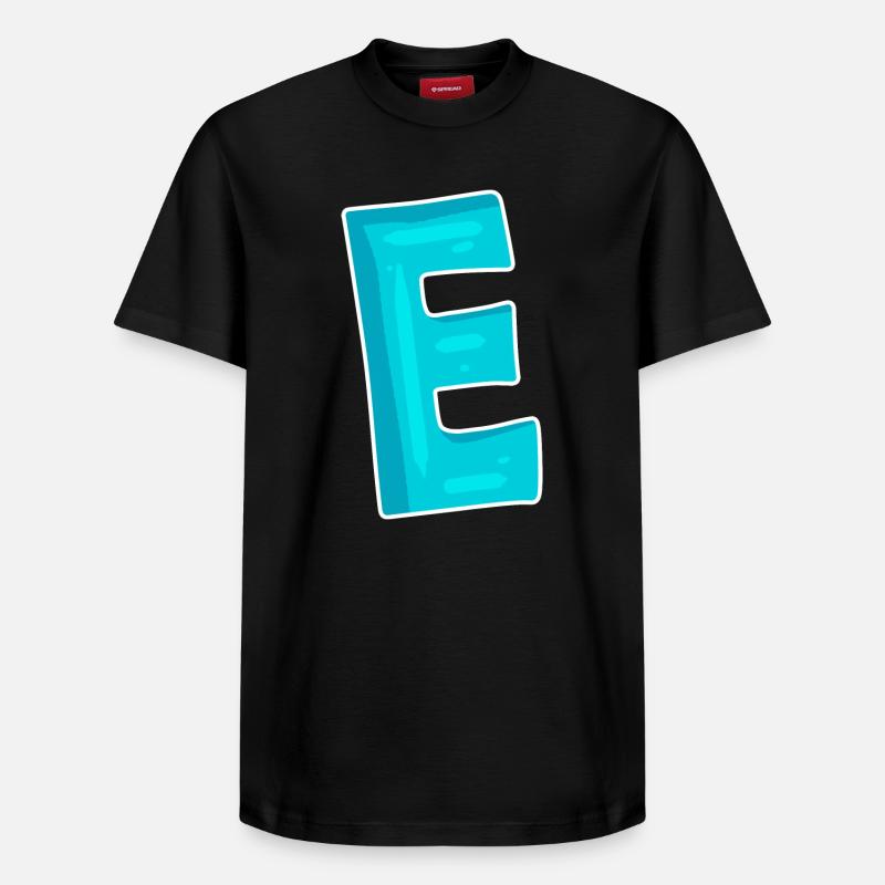 Buchstabe E Anfangsbuchstabe Zeichen - Relaxed Unisex Supima Cotton T-Shirt – von SPREAD - Schwarz