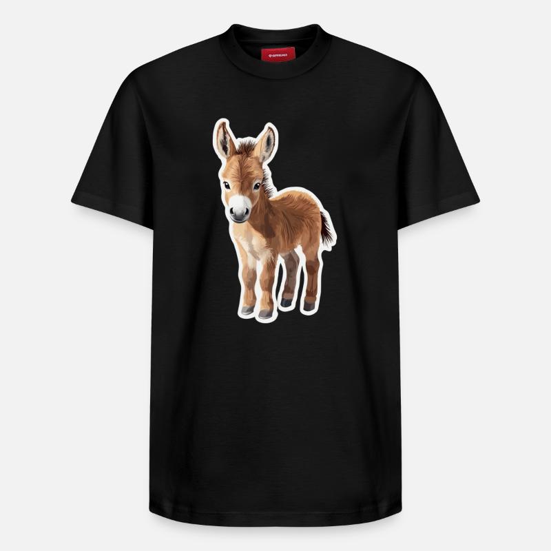 âne - T-shirt unisexe décontracté en coton Supima – de SPREAD - noir