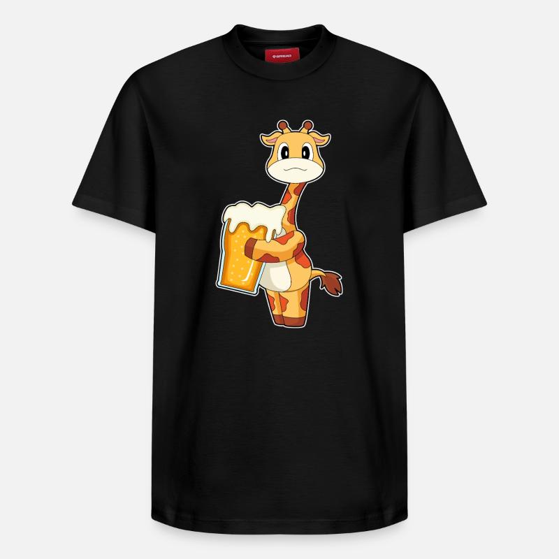 Giraffe Bier - Relaxed Unisex Supima Cotton T-Shirt – von SPREAD - Schwarz
