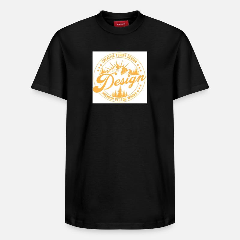 Berglandschaft Script Design - Relaxed Unisex Supima Cotton T-Shirt – von SPREAD - Schwarz