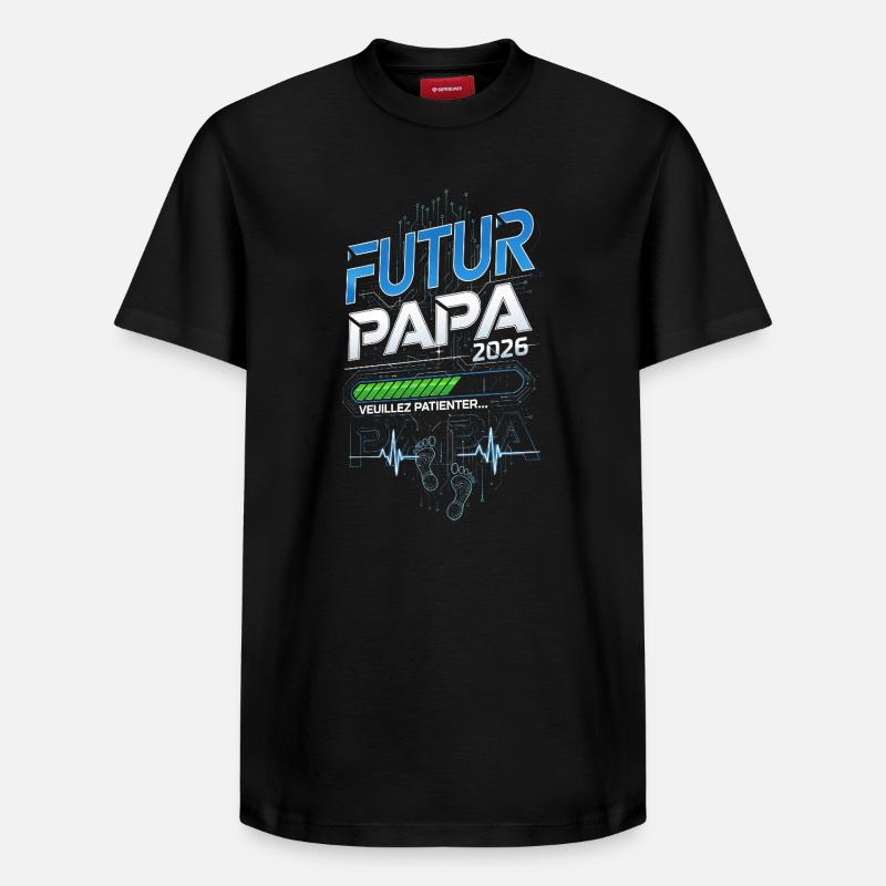 Futur Papa 2026 - T-shirt unisexe décontracté en coton Supima – de SPREAD - noir