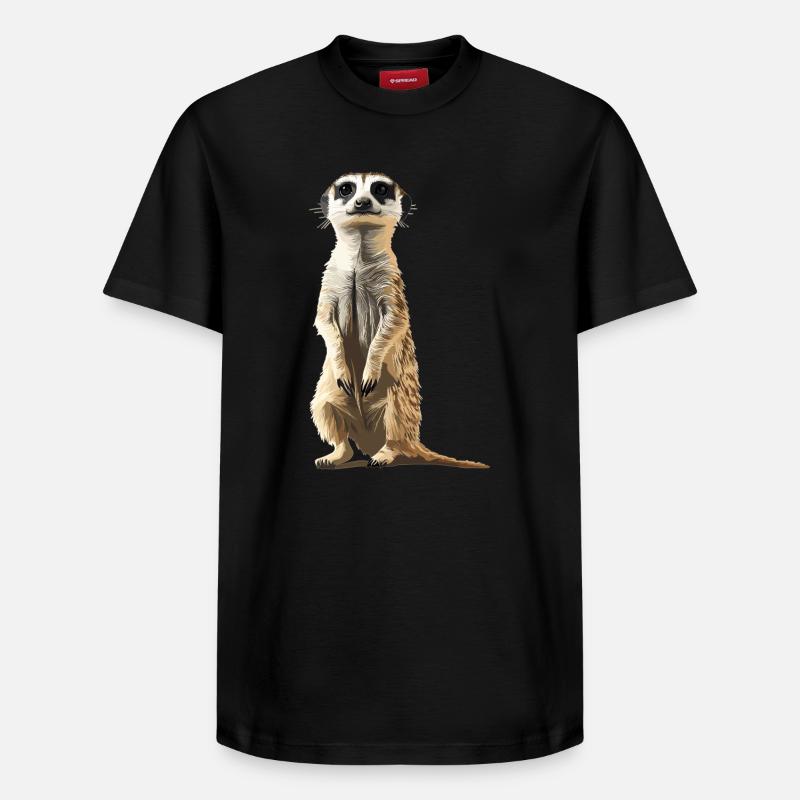 Suricate Erdmännchen - T-shirt unisexe décontracté en coton Supima – de SPREAD - noir