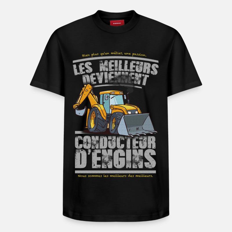 conducteur d engins - T-shirt unisexe décontracté en coton Supima – de SPREAD - noir