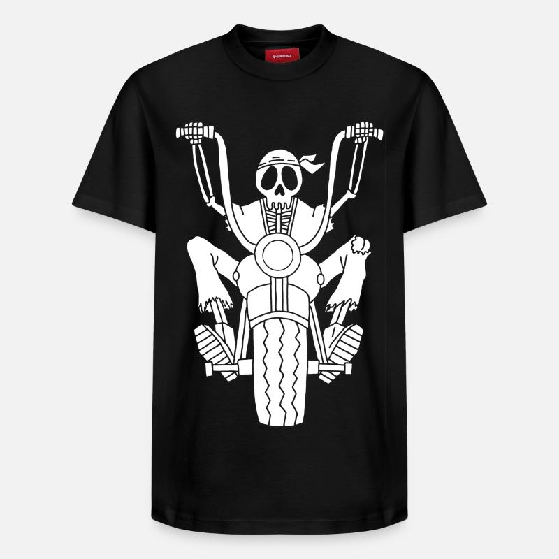 Squelette motard blanc - T-shirt unisexe décontracté en coton Supima – de SPREAD - noir