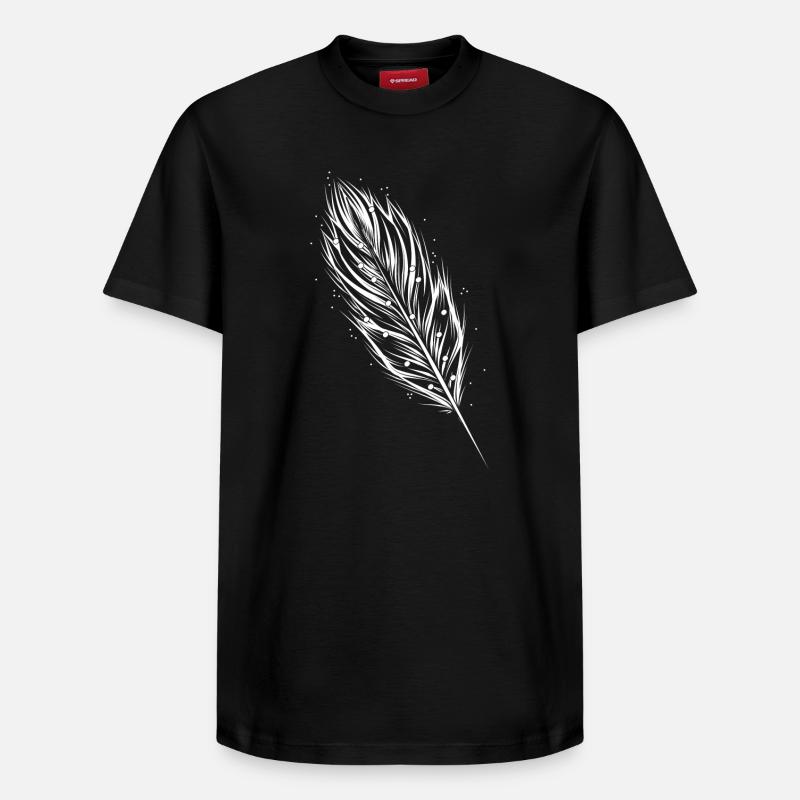 une plume blanche - T-shirt unisexe décontracté en coton Supima – de SPREAD - noir