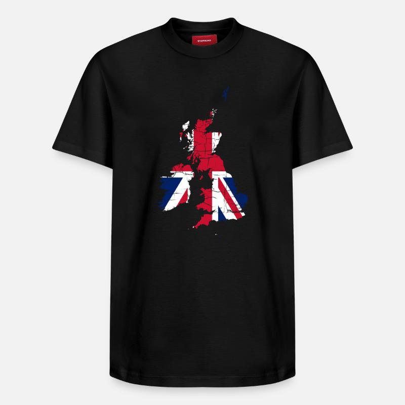 Royaume-Uni Drapeau Paysage Angleterre - T-shirt unisexe décontracté en coton Supima – de SPREAD - noir