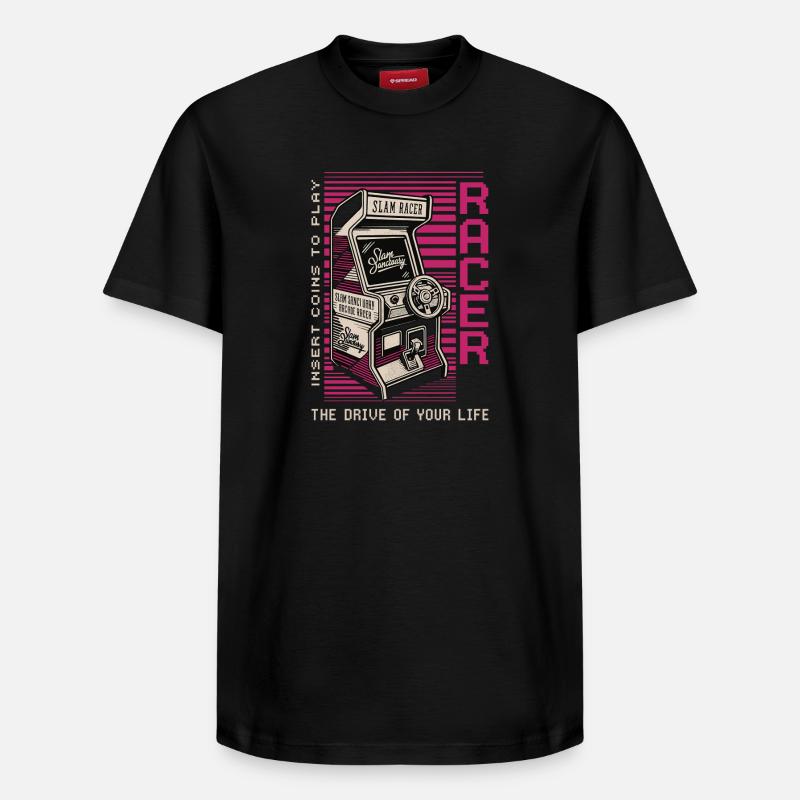 Racer Arcade Neon Retro - T-shirt unisexe décontracté en coton Supima – de SPREAD - noir