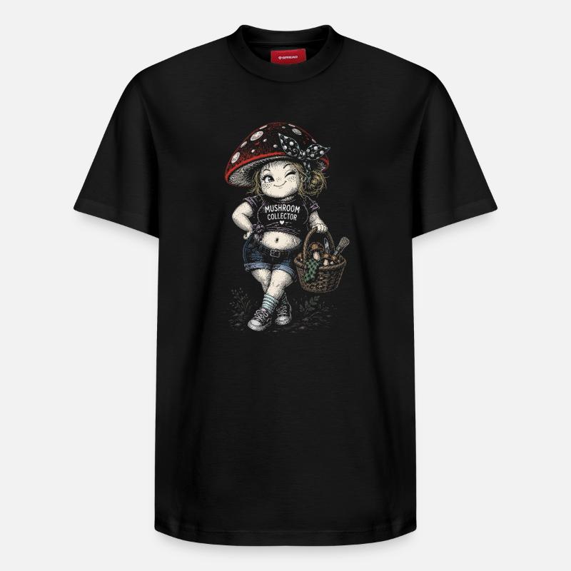 Champignon - T-shirt unisexe décontracté en coton Supima – de SPREAD - noir