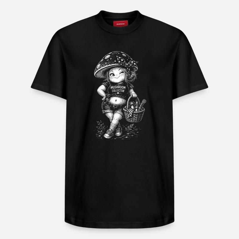 Champignon - T-shirt unisexe décontracté en coton Supima – de SPREAD - noir