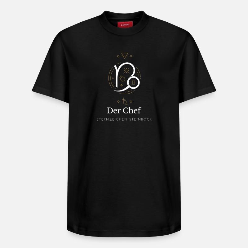 Der Chef - Sternzeichen Steinbock - Relaxed Unisex Supima Cotton T-Shirt – von SPREAD - Schwarz