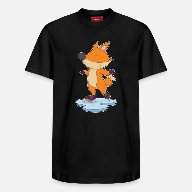 Fox patins à glace - T-shirt unisexe décontracté en coton Supima – de SPREAD - noir
