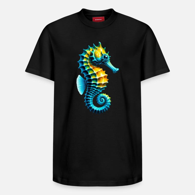Hippocampe - T-shirt unisexe décontracté en coton Supima – de SPREAD - noir