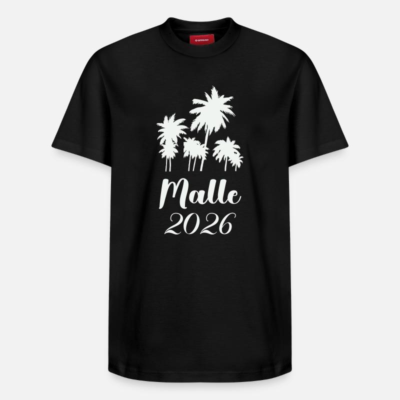 Malle édition Palm Tree 2026 - T-shirt unisexe décontracté en coton Supima – de SPREAD - noir