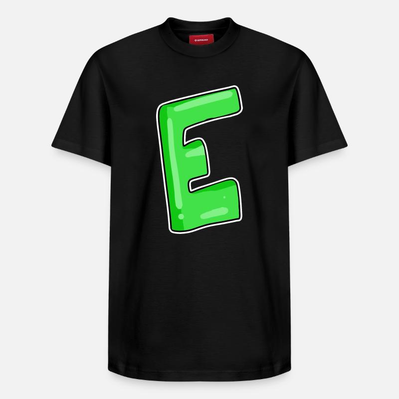 Letter E Initial point - Relaxed Unisex Supima Cotton T-Shirt – by SPREAD - black